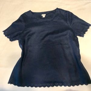 Navy linen pullover top.